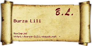 Burza Lili névjegykártya