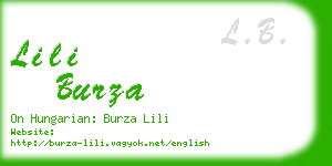 lili burza business card